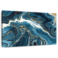 thumbnail image 1 of Elephant Stock Abstract Blue Marble Wall Art - Horizontal Canvas Wall Art - Living Room Wall Decor - Abstract Canvas - Gold And Blue Decor - 24" x 16", 1 of 8