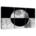 thumbnail image 1 of Elephant Stock Abstract Concrete Circle Wall Art - Horizontal Multi Panel Canvas - Living Room Wall Decor - Abstract Multi Panel - Black And Gray Decor - 65" x 42", 1 of 8