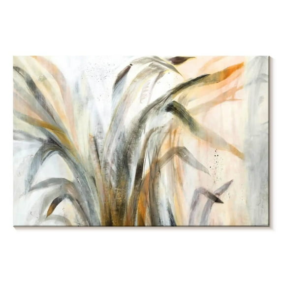 Elephant Stock Abstract Deluge Wall Art - Horizontal Canvas Wall Art - Living Room Wall Decor - Floral And Botanical Canvas - White And Gray Decor By Jill Martin - 30" x 20"