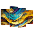 thumbnail image 1 of Elephant Stock Abstract Desert Dunes Wall Art - Horizontal Multi Panel Canvas - Living Room Wall Decor - Abstract Multi Panel - Orange And Turquoise Decor - 43" x 27", 1 of 8