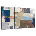thumbnail image 1 of Elephant Stock Abstract Domain Wall Art - Horizontal Multi Panel Canvas - Living Room Wall Decor - Abstract Multi Panel - Beige And Blue Decor - 33" x 20", 1 of 8