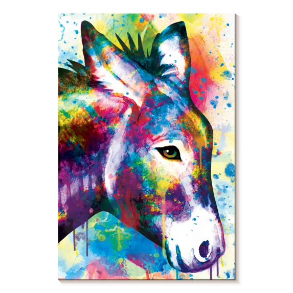 Elephant Stock Abstract Donkey Wall Art - Vertical Canvas Wall Art - Living Room Wall Decor - Animal Canvas - Beige And Brown Decor - 26" x 39"
