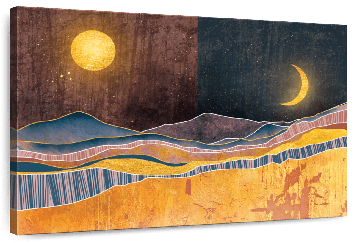 Elephant Stock Abstract Dusk To Dawn Wall Art - Horizontal Canvas Wall ...