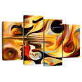 thumbnail image 1 of Elephant Stock Abstract Expressionist Wall Art - Horizontal Multi Panel Canvas - Living Room Wall Decor - Abstract Multi Panel - Black And Orange Decor - 75" x 48", 1 of 8