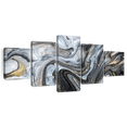 thumbnail image 1 of Elephant Stock Abstract Flow Wall Art - Horizontal Multi Panel Canvas - Living Room Wall Decor - Abstract Multi Panel - Gold And Black Decor - 55" x 24", 1 of 8