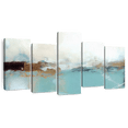thumbnail image 1 of Elephant Stock Abstract Foggy Morning Wall Art - Horizontal Multi Panel Canvas - Living Room Wall Decor - Abstract Multi Panel - White And Beige Decor - 49" x 24", 1 of 8