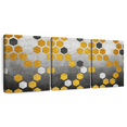 thumbnail image 1 of Elephant Stock Abstract Geometric Hexagons Wall Art - Horizontal Multi Panel Canvas - Living Room Wall Decor - Abstract Multi Panel - Orange And Gold Decor - 74" x 36", 1 of 8