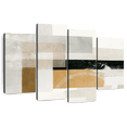 thumbnail image 1 of Elephant Stock Abstract Gold And Gray Rectangles Wall Art - Horizontal Multi Panel Canvas - Living Room Wall Decor - Abstract Multi Panel - White And Gray Decor - 75" x 48", 1 of 8