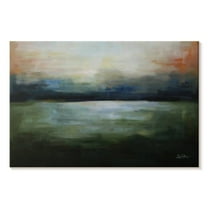 Elephant Stock Abstract Lake James Wall Art - Horizontal Canvas Wall Art - Living Room Wall Decor - Abstract Canvas - Orange And Green Decor By Hippie Hound Studios - 12" x 8"