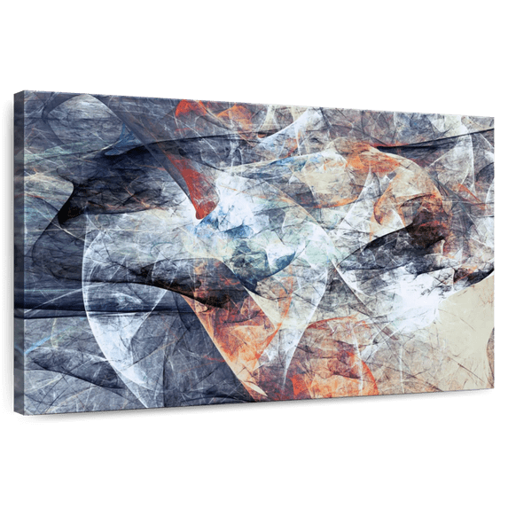 Elephant Stock Abstract Layered Lines Wall Art - Horizontal Canvas Wall Art - Living Room Wall Decor - Abstract Canvas - Purple And Blue Decor - 24" x 16"