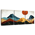 thumbnail image 1 of Elephant Stock Abstract Marble Mountains Wall Art - Horizontal Multi Panel Canvas - Lobby Wall Decor - Nature Multi Panel - Teal And Blue Decor - 32" x 15", 1 of 6