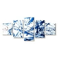 thumbnail image 1 of Elephant Stock Abstract Navy Drip Wall Art - Horizontal Multi Panel Canvas - Living Room Wall Decor - Abstract Multi Panel - Blue And White Decor - 29" x 12", 1 of 4