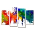 thumbnail image 1 of Elephant Stock Abstract Paint Splash Wall Art - Horizontal Multi Panel Canvas - Living Room Wall Decor - Abstract Multi Panel - Brown And Green Decor - 30" x 18", 1 of 4