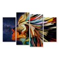 thumbnail image 1 of Elephant Stock Abstract Star Profile Wall Art - Horizontal Multi Panel Canvas - Living Room Wall Decor - People Multi Panel - Blue And Orange Decor - 36" x 22", 1 of 4