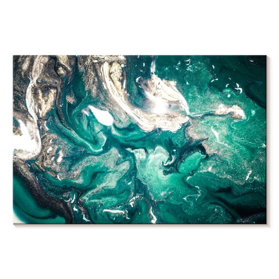 Elephant Stock Abstract Teal Wall Art - Horizontal Canvas Wall Art - Living Room Wall Decor - Abstract Canvas - Teal And Turquoise Decor - 12" x 8"