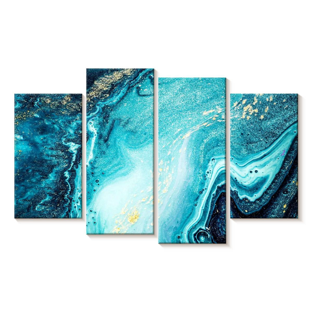 Elephant Stock Abstract Water Wall Art - Horizontal Multi Panel Canvas ...