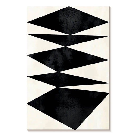 Elephant Stock Abstracta Wall Art - Vertical Canvas Wall Art - Living Room Wall Decor - Abstract Canvas - Black And White Decor By Kubistika - 8" x 12"