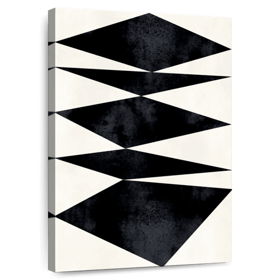 Elephant Stock Abstracta Wall Art - Vertical Canvas Wall Art - Living Room Wall Decor - Abstract Canvas - Black And White Decor By Kubistika - 8" x 12"