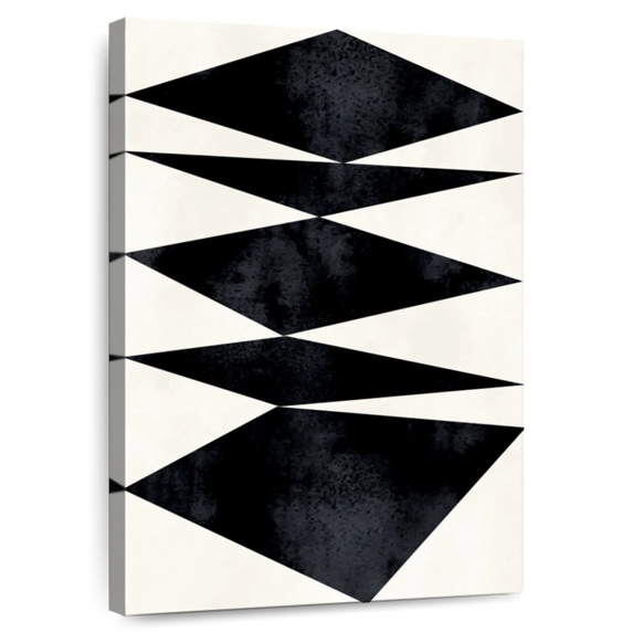 Elephant Stock Abstracta Wall Art - Vertical Canvas Wall Art - Living Room Wall Decor - Abstract Canvas - Black And White Decor By Kubistika - 8" x 12"