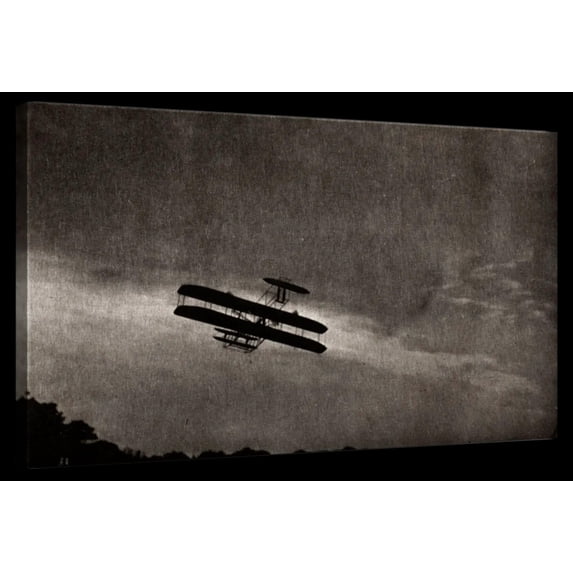 Elephant Stock The Aeroplane 1910 Wall Art - Horizontal Canvas Wall Art - Living Room Wall Decor - Photography Transportation Canvas - Gray And Blackdecor By Alfred Stieglitz - 51" x 34"