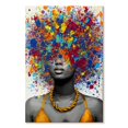 thumbnail image 1 of Elephant Stock Afro Pop Ii Wall Art - Vertical Canvas Wall Art - Living Room Wall Decor - Fashion And Beauty Canvas - Gray And Turquoise Decor - 24" x 36", 1 of 4