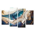 thumbnail image 1 of Elephant Stock Agate Ripples Abstract Wall Art - Horizontal Multi Panel Canvas - Living Room Wall Decor - Abstract Multi Panel - Blue And Gold Decor - 24" x 14", 1 of 4