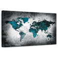 thumbnail image 1 of Elephant Stock Aged World Map Xli Wall Art - Horizontal Canvas Wall Art - Living Room Wall Decor - Education Canvas - Teal And White Decor - 12" x 8", 1 of 8