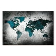 thumbnail image 1 of Elephant Stock Aged World Map Xli Wall Art - Horizontal Canvas Wall Art - Living Room Wall Decor - Education Canvas - Teal And White Decor - 36" x 24", 1 of 4
