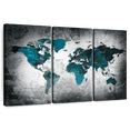 thumbnail image 1 of Elephant Stock Aged World Map Xli Wall Art - Horizontal Multi Panel Canvas - Living Room Wall Decor - Education Multi Panel - Teal And White Decor - 65" x 42", 1 of 8