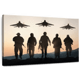 thumbnail image 1 of Elephant Stock Air Force Wall Art - Horizontal Canvas Wall Art - Living Room Wall Decor - Military Canvas - Beige And Black Decor - 39" x 26", 1 of 8