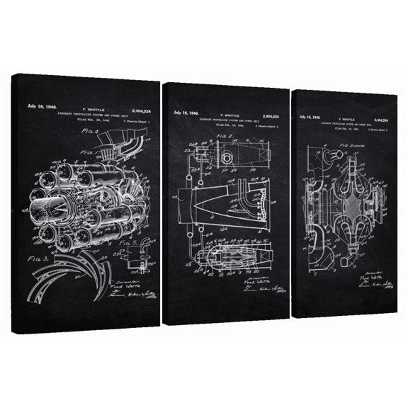 Elephant Stock Aircraft Propulsion System And Power Unit Wall Art - Patent Multi Panel Canvas - 74" x 48"