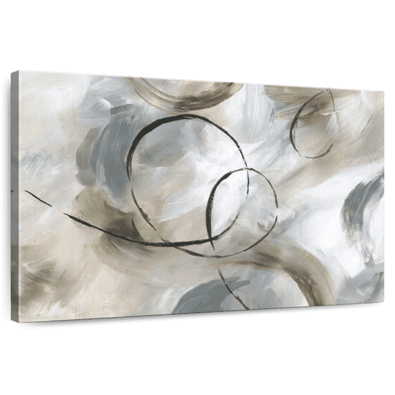 Elephant Stock Allegro Wall Art - Horizontal Canvas Wall Art - Living Room Wall Decor - Abstract Canvas - Gray And Brown Decor By Nan - 39" x 26"