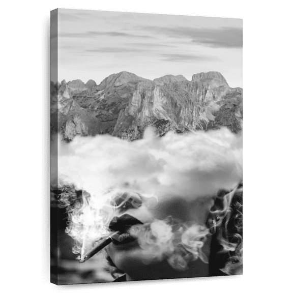 Elephant Stock Alpine Female Portrait Wall Art - Vertical Canvas Wall Art - Living Room Wall Decor - People Canvas - Black And Gray Decor - 8" x 12"