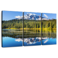thumbnail image 1 of Elephant Stock Alpine Lake Near Mt. Rainier Wall Art - Horizontal Multi Panel Canvas - Living Room Wall Decor - Nature Multi Panel - Gray And Blue Decor - 57" x 36", 1 of 8