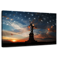 thumbnail image 1 of Elephant Stock American Flag Liberty Monument Wall Art - Horizontal Canvas Wall Art - Living Room Wall Decor - Places Canvas - Brown And Orange Decor - 48" x 32", 1 of 8