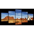 thumbnail image 1 of Elephant Stock American Indian Plains Wall Art - Horizontal Multi Panel Canvas - 5 Pieceliving Room Wall Decor - Photography Our America Multi Panel - Blue And Brown Decor - 92" x 42", 1 of 4