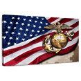 thumbnail image 1 of Elephant Stock American Marine Corps Wall Art - Horizontal Canvas Wall Art - Living Room Wall Decor - Military Canvas - Gold And Red Decor - 12" x 8", 1 of 8