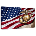 thumbnail image 1 of Elephant Stock American Marine Corps Wall Art - Horizontal Canvas Wall Art - Living Room Wall Decor - Military Canvas - Gold And Red Decor - 48" x 32", 1 of 8