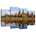 thumbnail image 1 of Elephant Stock Angkor Wat Reflection Wall Art - Horizontal Multi Panel Canvas - Living Room Wall Decor - Religion And Spirituality Multi Panel - Blue And Brown Decor - 43" x 27", 1 of 8