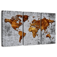 thumbnail image 1 of Elephant Stock Antique Bronze World Map Wall Art - Horizontal Multi Panel Canvas - Living Room Wall Decor - Map Multi Panel - Brown And Gray Decor - 50" x 32", 1 of 8