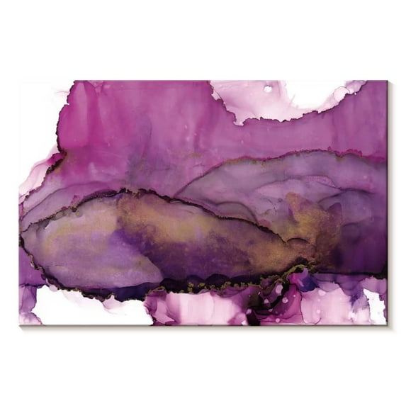 Elephant Stock Aquarelle Violet Wall Art - Horizontal Canvas Wall Art - Living Room Wall Decor - Abstract Canvas - Purple And White Decor By Chris Paschke - 12" x 8"