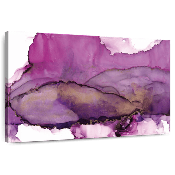 Elephant Stock Aquarelle Violet Wall Art - Horizontal Canvas Wall Art - Living Room Wall Decor - Abstract Canvas - Purple And White Decor By Chris Paschke - 12" x 8"