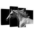 thumbnail image 1 of Elephant Stock Arabian Horse Wall Art - Horizontal Multi Panel Canvas - Living Room Wall Decor - Animal Multi Panel - Black And White Decor - 43" x 27", 1 of 8