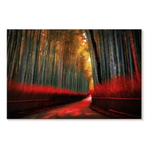 Elephant Stock Arashiyama Bamboo Trail Wall Art - Horizontal Canvas Wall Art - Living Room Wall Decor - Nature Canvas - Black And Brown Decor - 12" x 8"