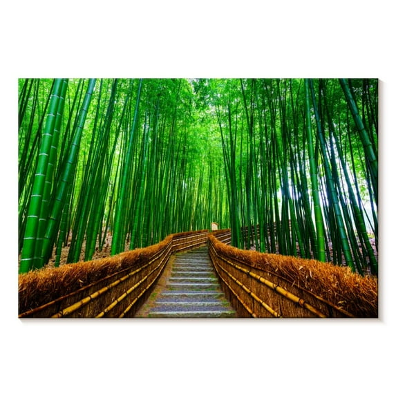 Elephant Stock Arashiyama Bamboo Wall Art - Horizontal Canvas Wall Art - Living Room Wall Decor - Places Canvas - Green And Brown Decor - 39" x 26"