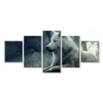 thumbnail image 1 of Elephant Stock Arctic Wolf Wall Art - Horizontal Multi Panel Canvas - Living Room Wall Decor - Animal Multi Panel - Blue And Gray Decor - 92" x 42", 1 of 4
