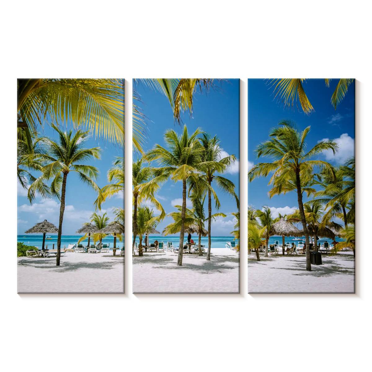 Elephant Stock Aruba Beach Palms Wall Art - Horizontal Multi Panel ...