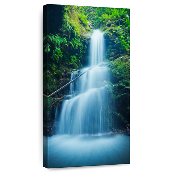 Elephant Stock Asian Waterfalls Wall Art - Nature Canvas Canvas - 12" x 24"