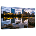thumbnail image 1 of Elephant Stock Austin City Reflection Wall Art - Horizontal Canvas Wall Art - Living Room Wall Decor - City Canvas - Yellow And Blue Decor - 30" x 20", 1 of 8
