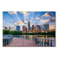 thumbnail image 1 of Elephant Stock Austin Footbridge Skyline Wall Art - Horizontal Canvas Wall Art - Living Room Wall Decor - City Canvas - Gray And Beige Decor - 30" x 20", 1 of 4